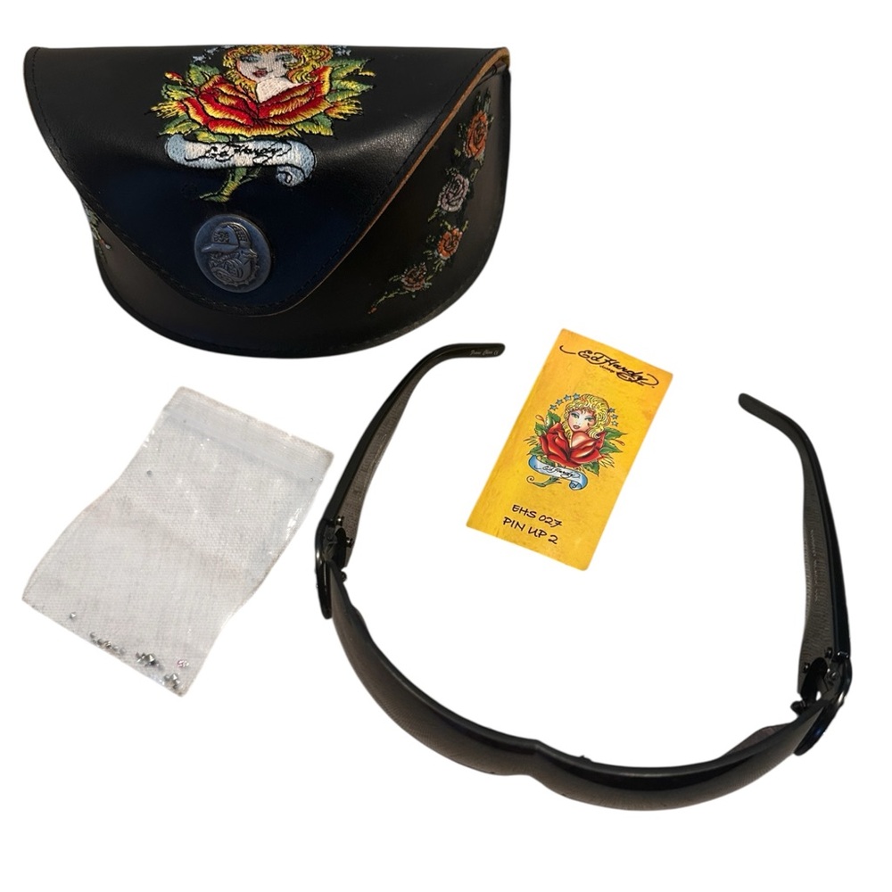 Ed Hardy Black Sunglasses with Case